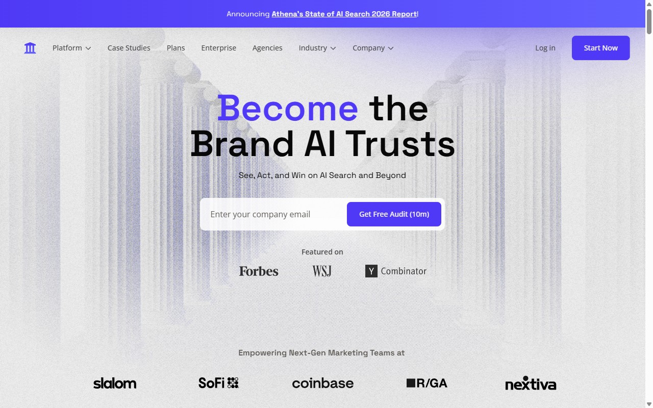 AthenaHQ homepage
