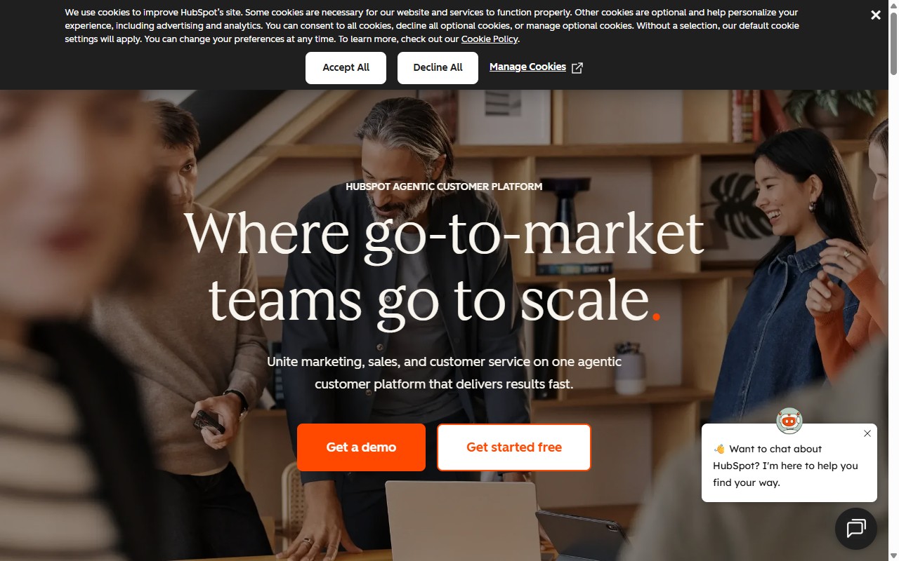 HubSpot homepage