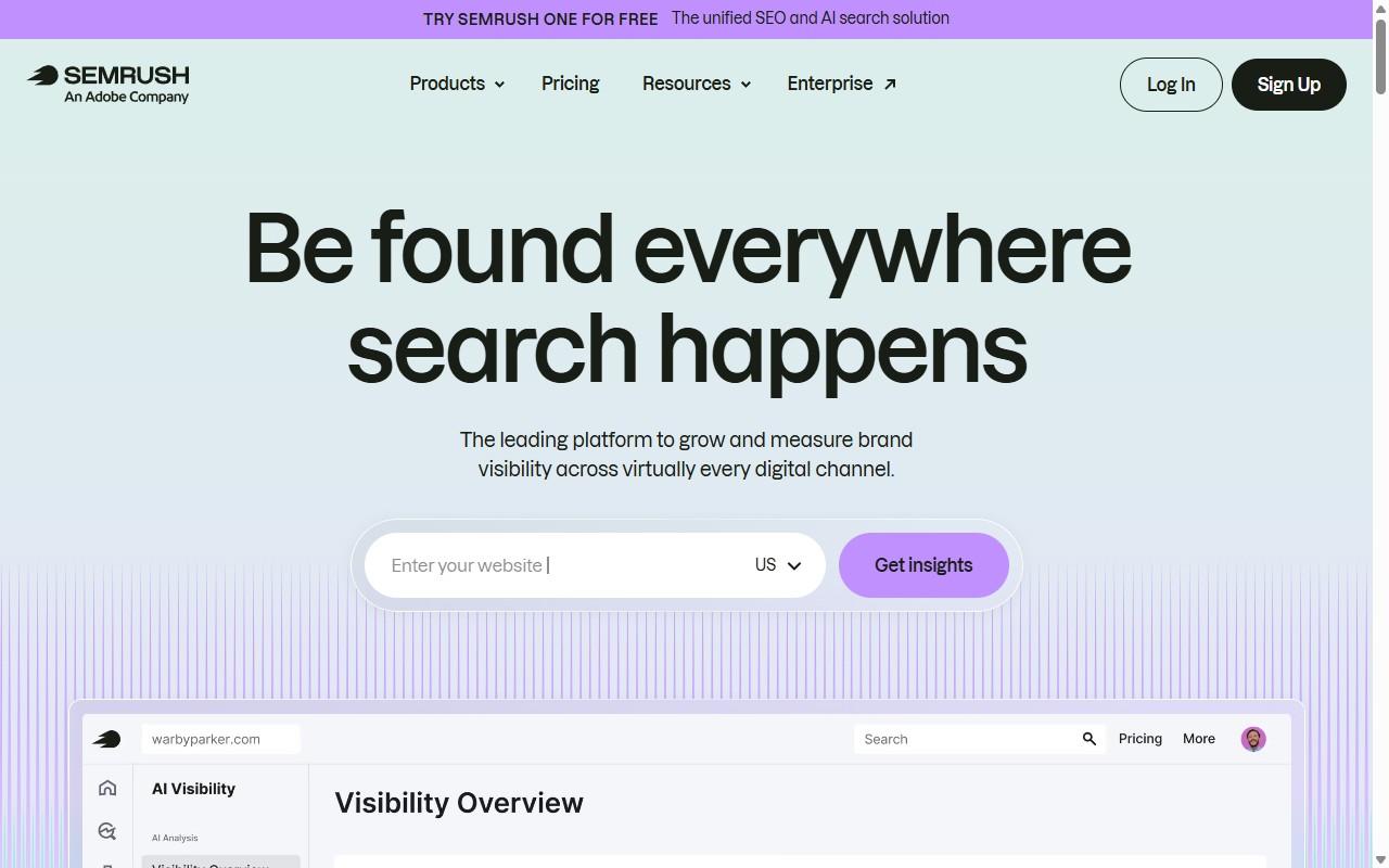 Semrush homepage
